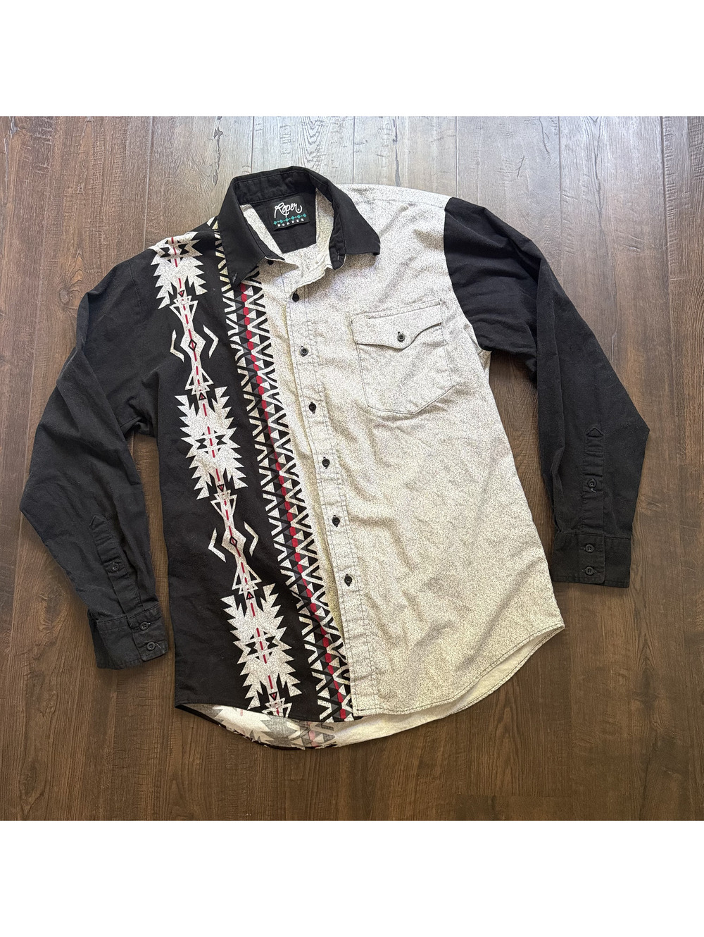 Vintage 90s Roper Southwestern Western Shirt Men’s L Rodeo Cowboy Festival